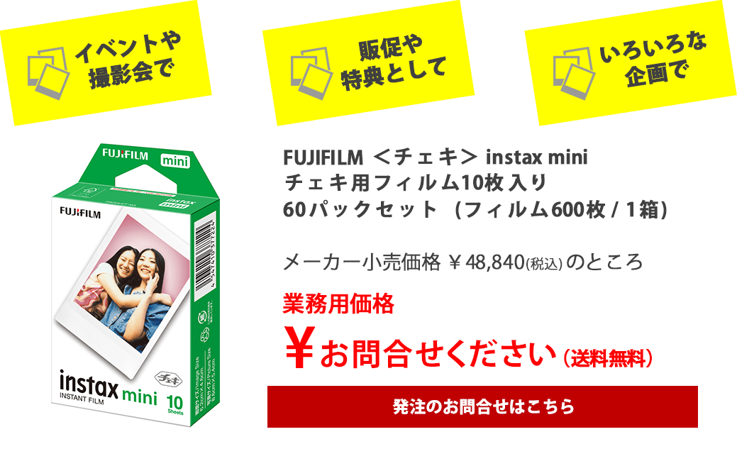 日本正規販売店 instax mini チェキフイルム2本パック30箱入り計600枚